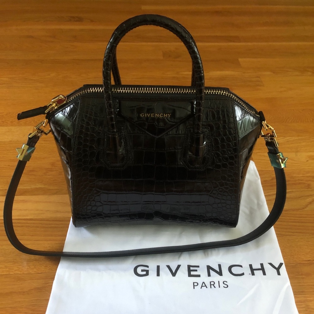 Givenchy Antigona Small Croc-Embossed Satchel Bag - Picture 4 of 11